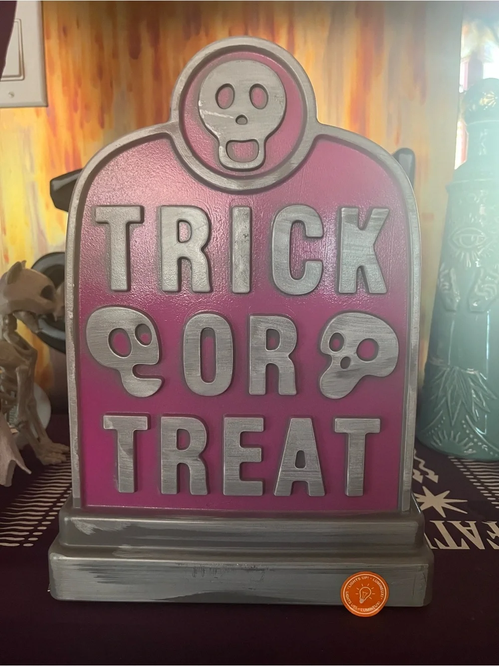 Spooky 3-Pc Light Up Tombstone & Skeleton Cat + Dog Halloween Set- PETS SET